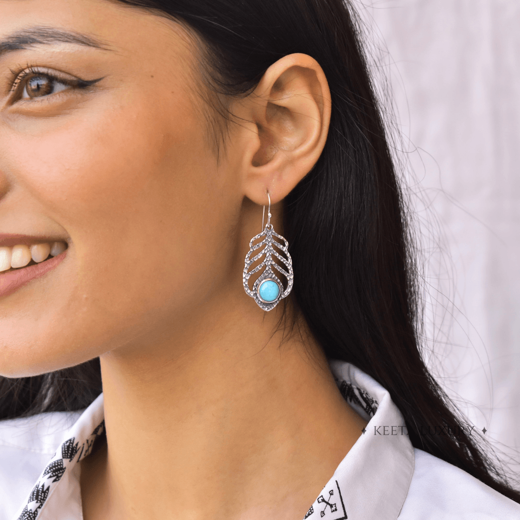 Mor Pankh - Turquoise Earrings -