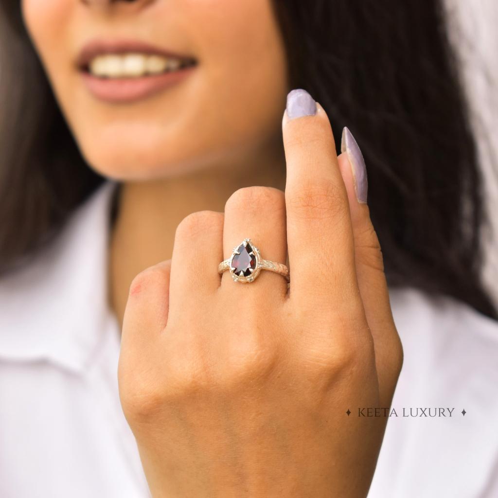 Nature's Noir - Garnet Ring -