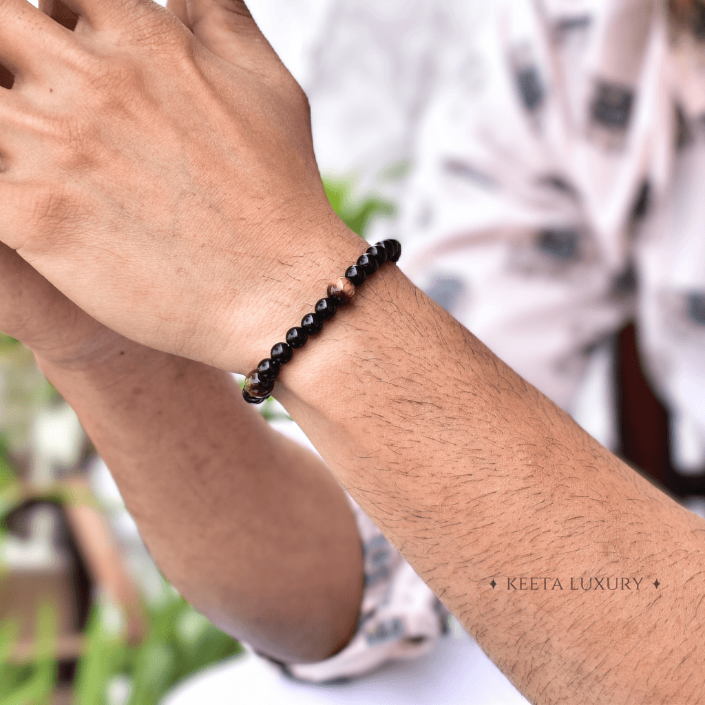Onyx Panther - Black Onyx And Tiger Eye Bracelets -