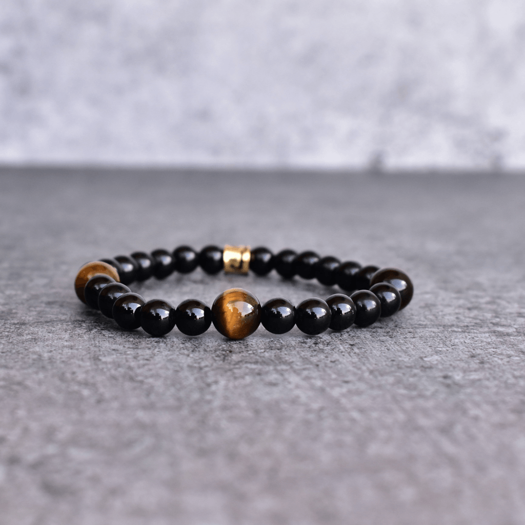 Onyx Panther - Black Onyx And Tiger Eye Bracelets -