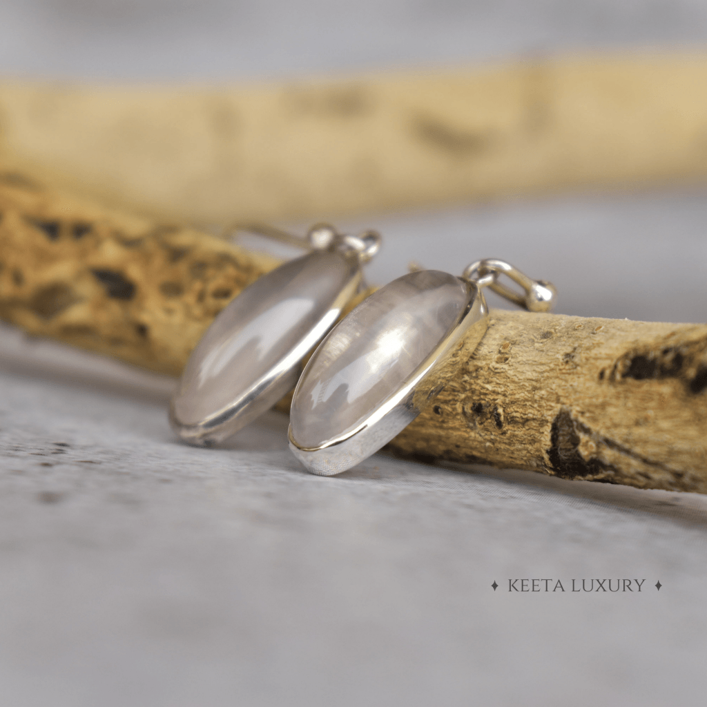 Oval Regency - Rose Quartz Dangles -
