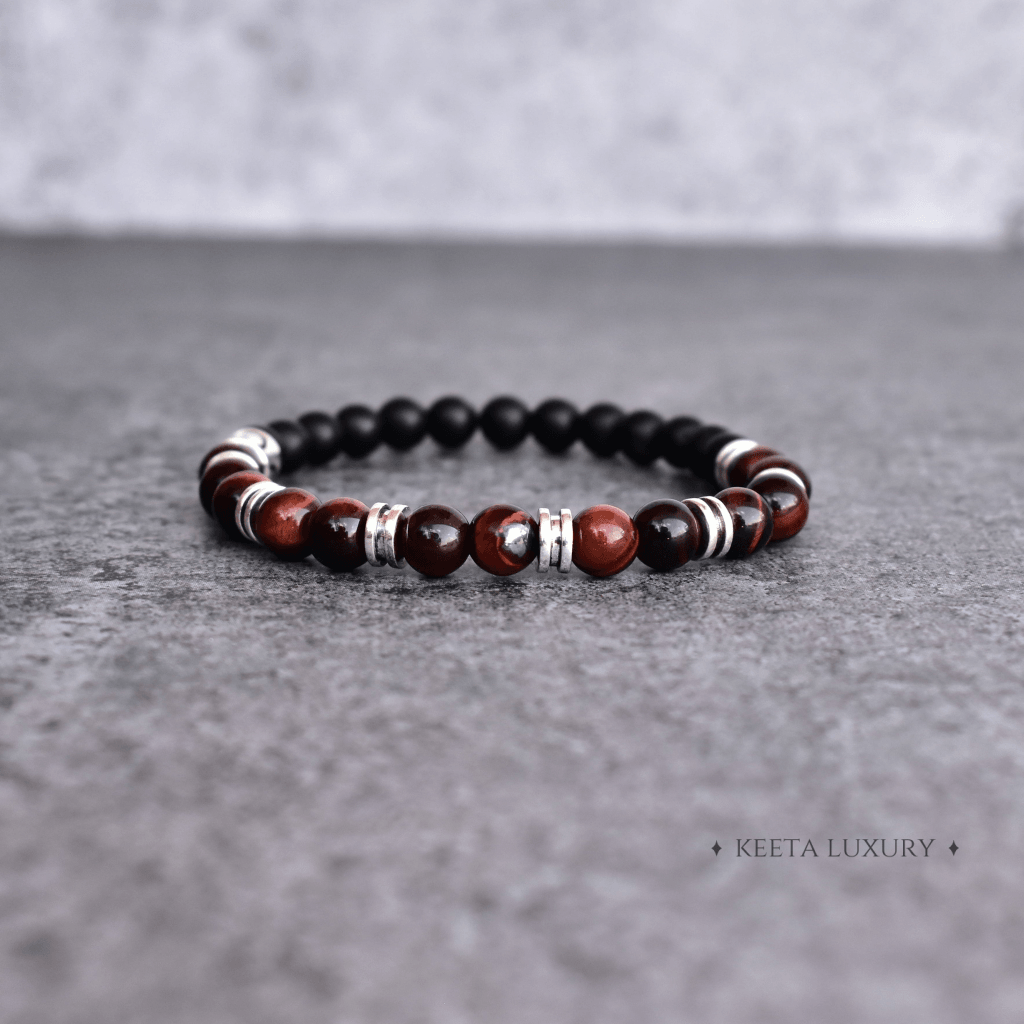 Passion - Red Tiger Eye and Black Onyx Bracelet -