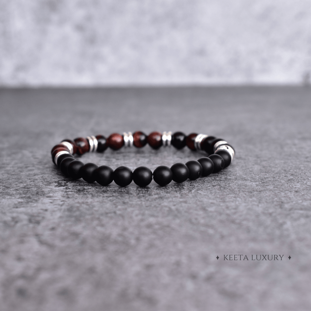 Passion - Red Tiger Eye and Black Onyx Bracelet -