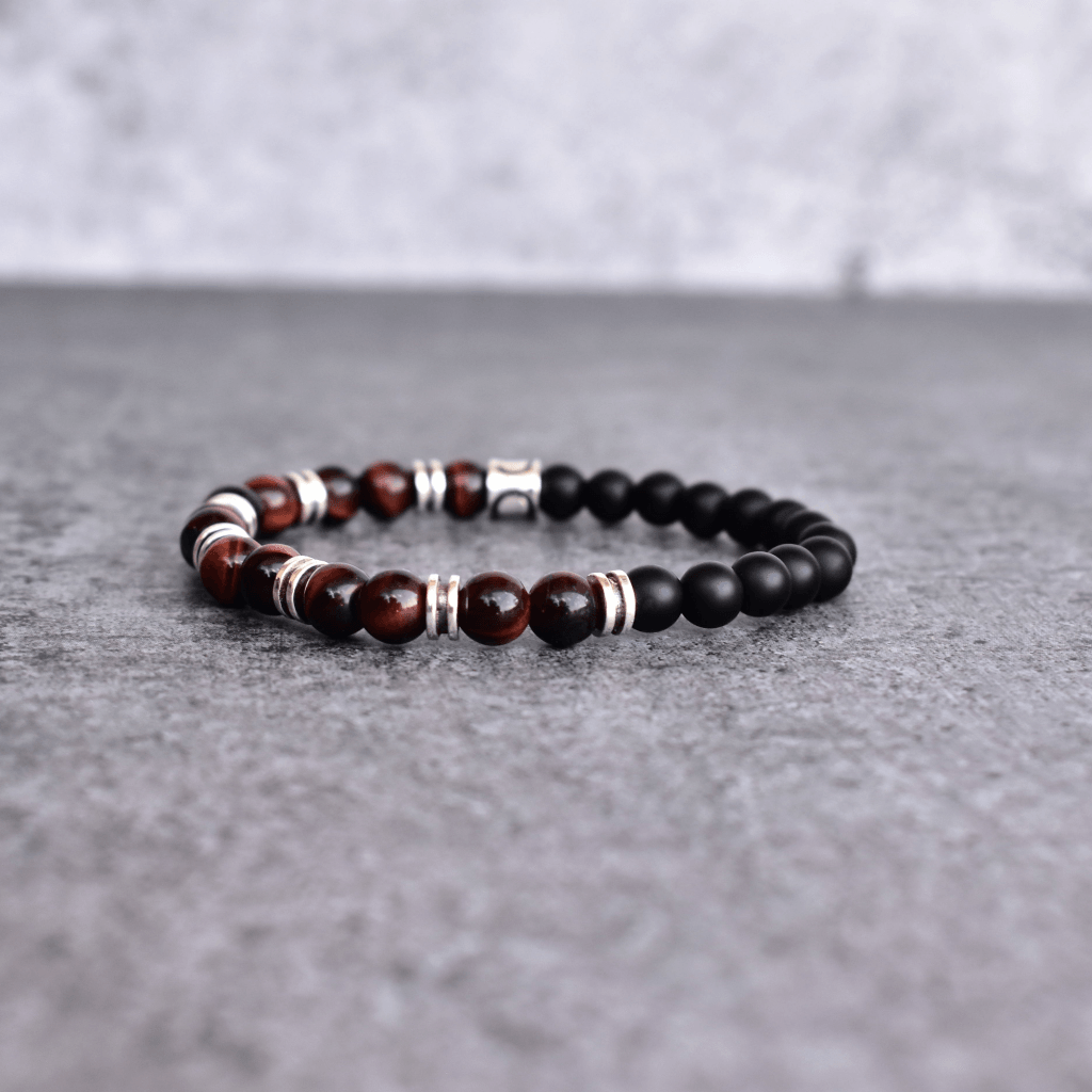 Passion - Red Tiger Eye and Black Onyx Bracelet -