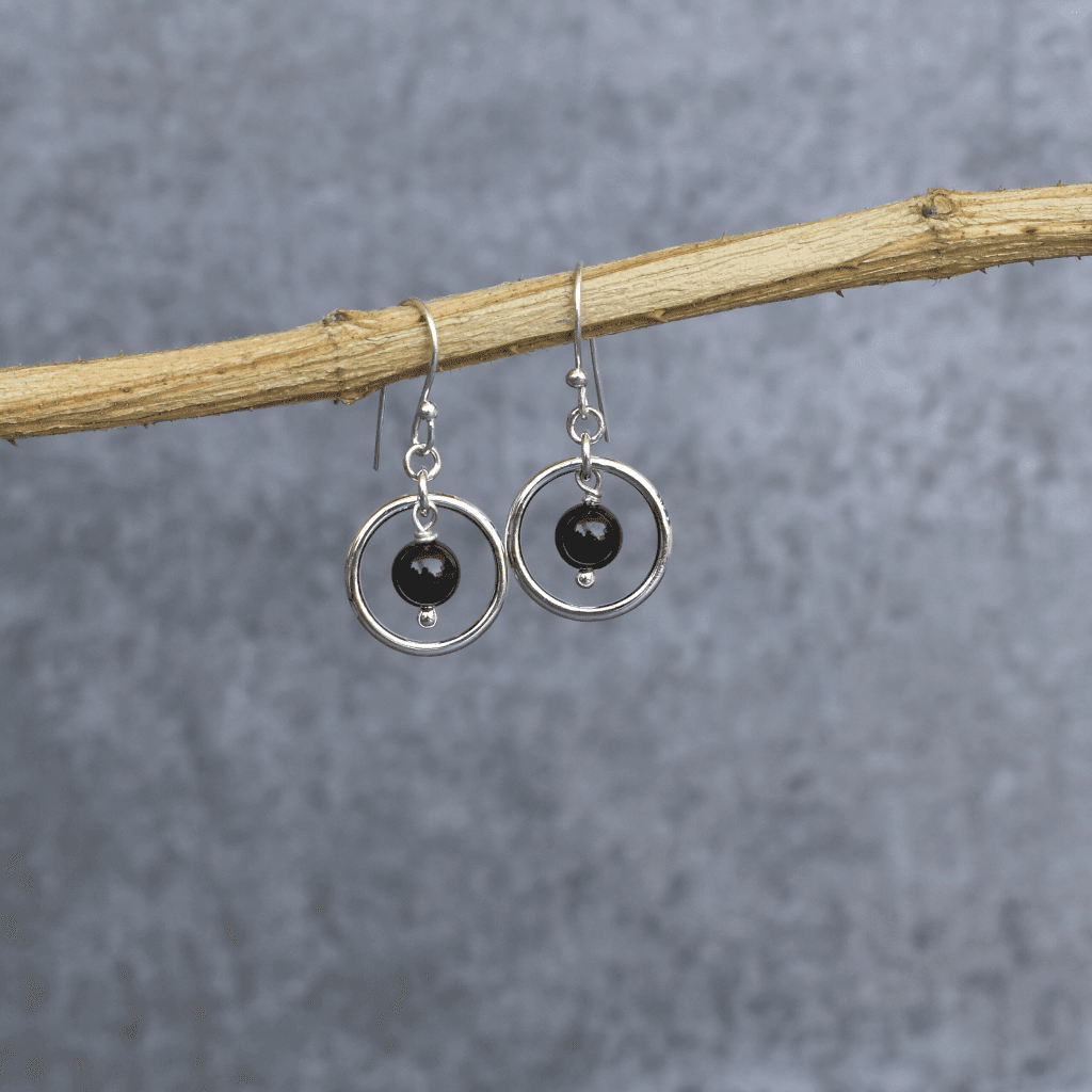 Peaceful- Black Onyx Earrings -
