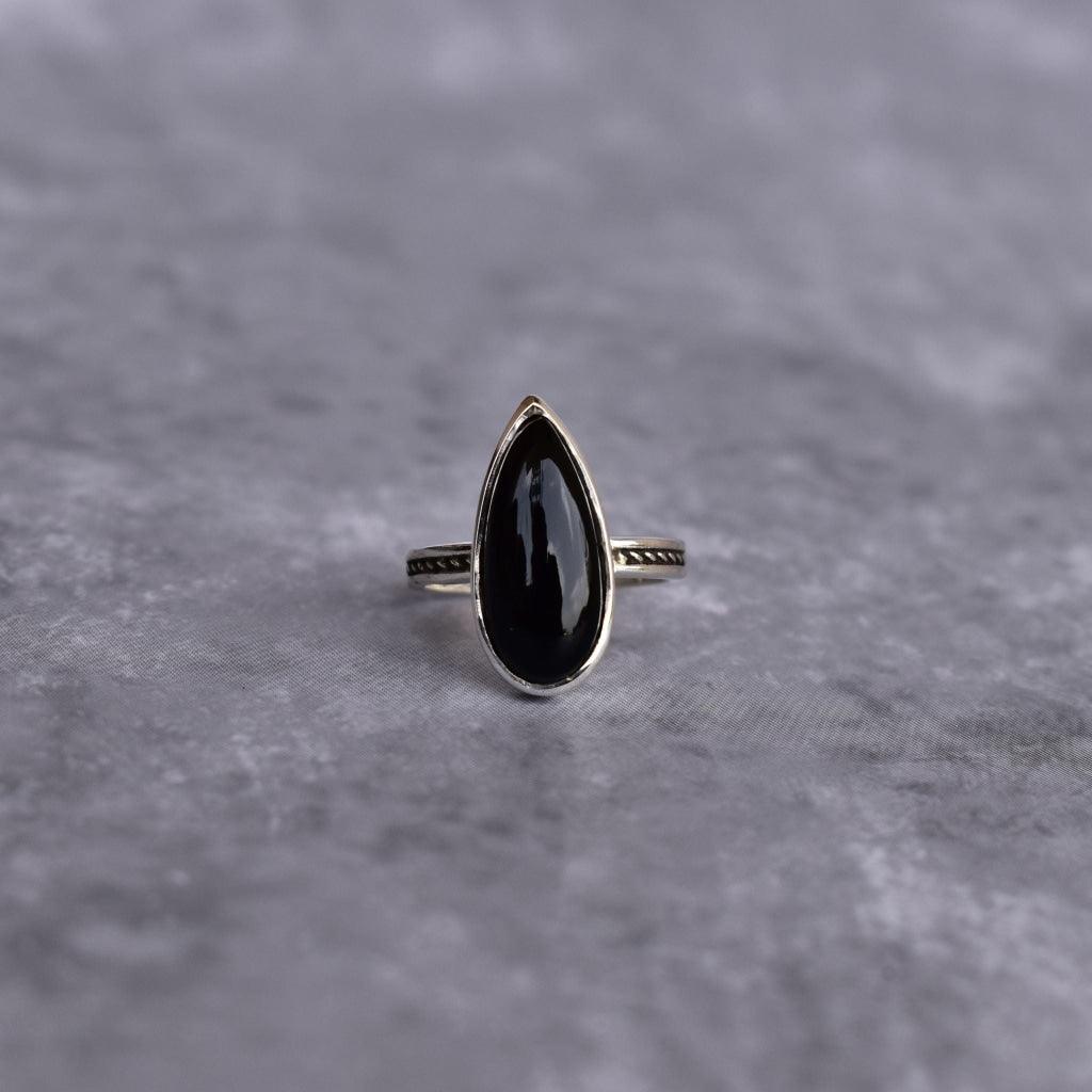 Pear Fantasy - Black Onyx Ring -