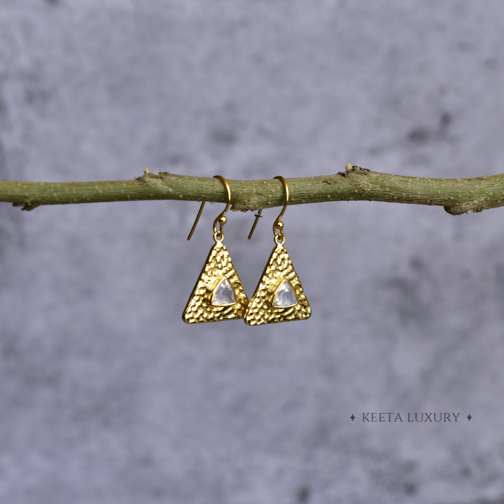 Pyramid - Moonstone Earrings -