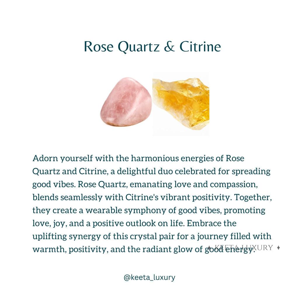Radiant Aura - Rose Quartz & Citrine Bracelet -