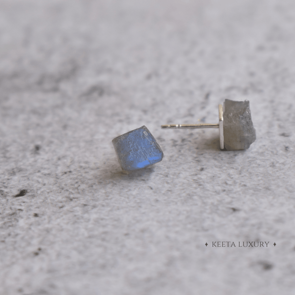 Raw - Labradorite Studs -