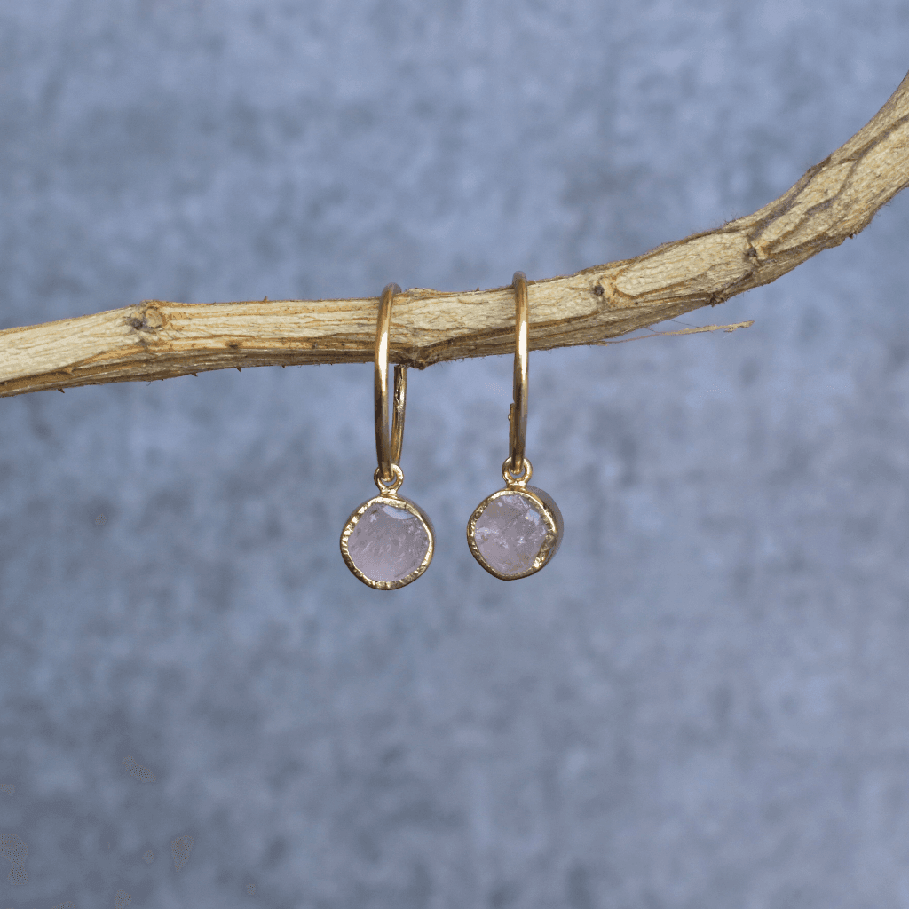 Raw Regency - Rose Quartz Earrings -