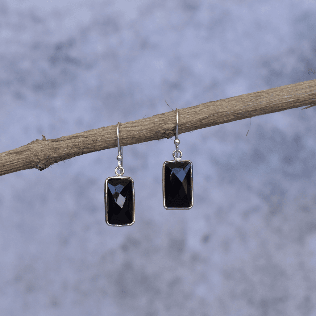 Rectangular Strength - Black Onyx Earrings -