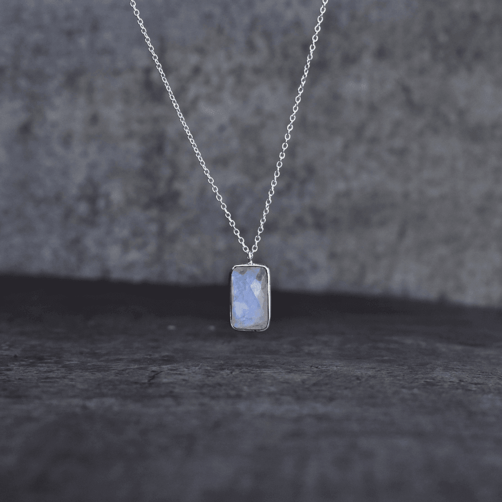 Rectangular Strength - Moonstone Necklace -