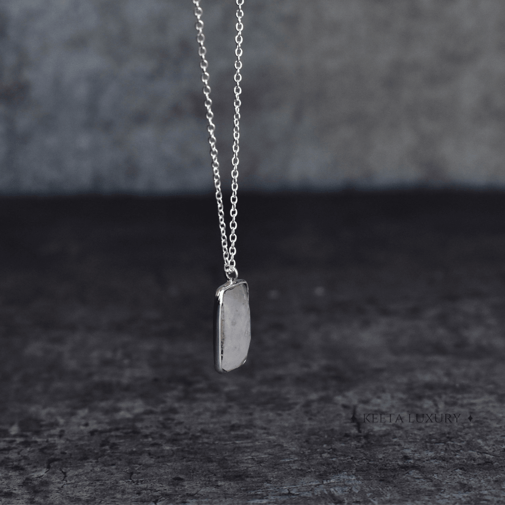 Rectangular Strength - Moonstone Necklace -
