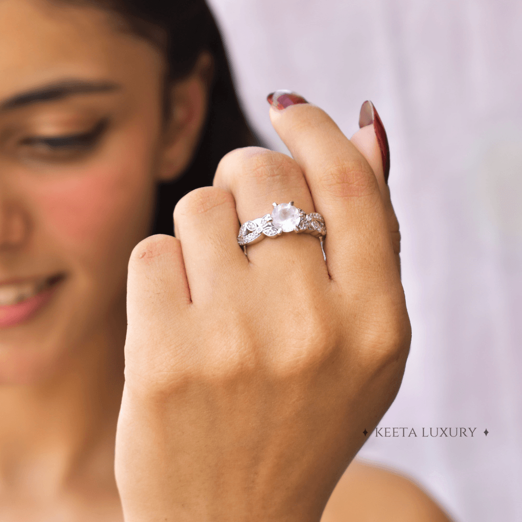 Rosy Glow Rose - Quartz Ring -