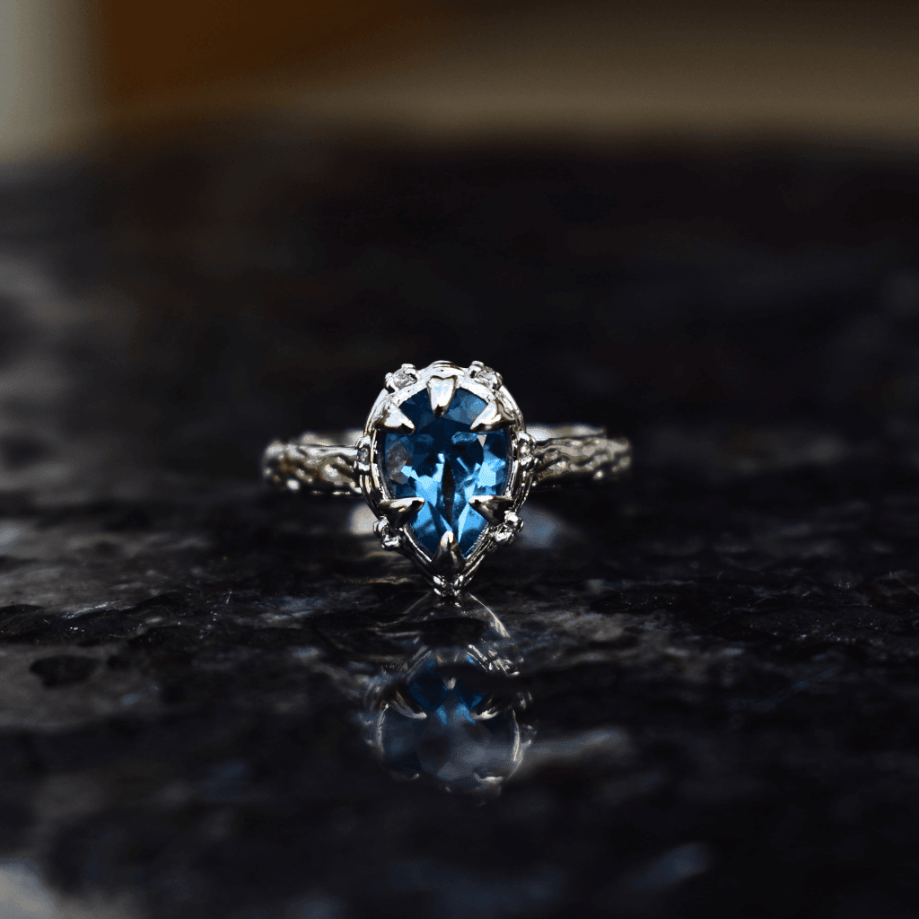 Rustic Charm - Blue Topaz Ring -