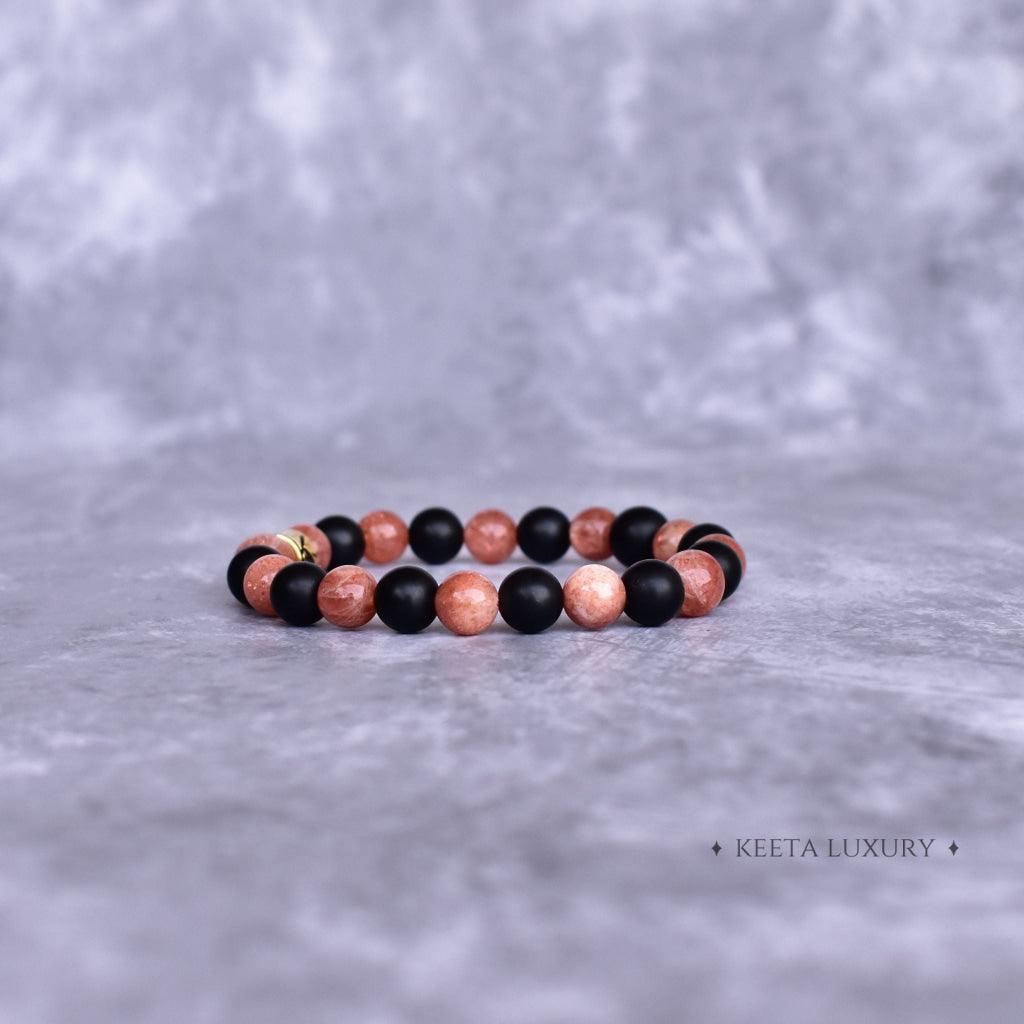 Solar Flare - Sunstone & Black Onyx Bracelet -