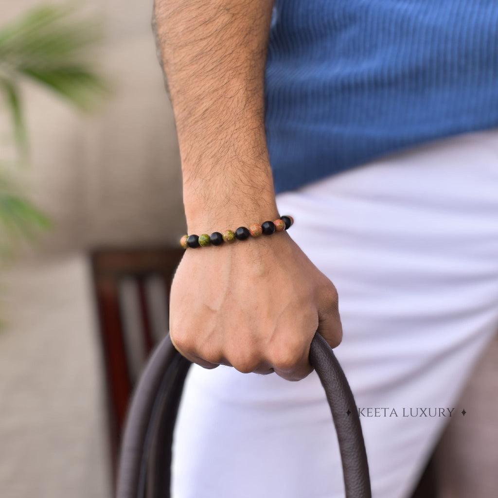 Solar Flare - Sunstone & Black Onyx Bracelet -
