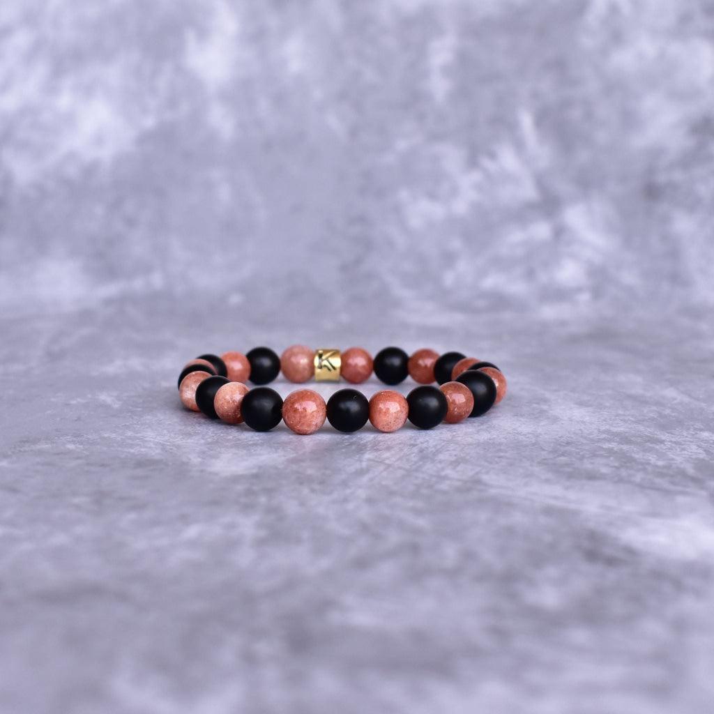 Solar Flare - Sunstone & Black Onyx Bracelet -