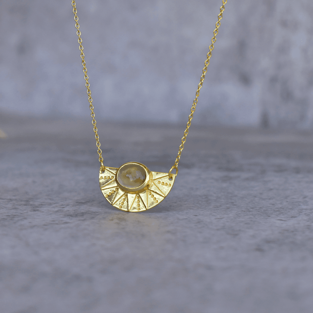 Sunrise Flower - Citrine Necklace -