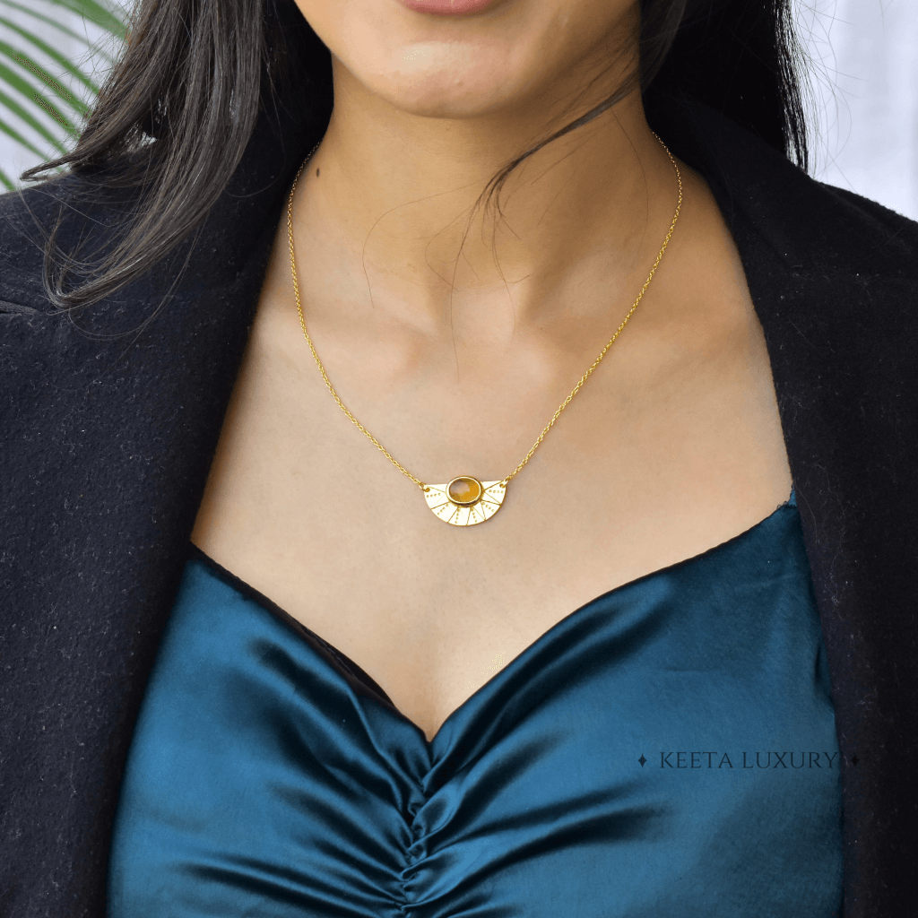 Sunrise Flower - Citrine Necklace -