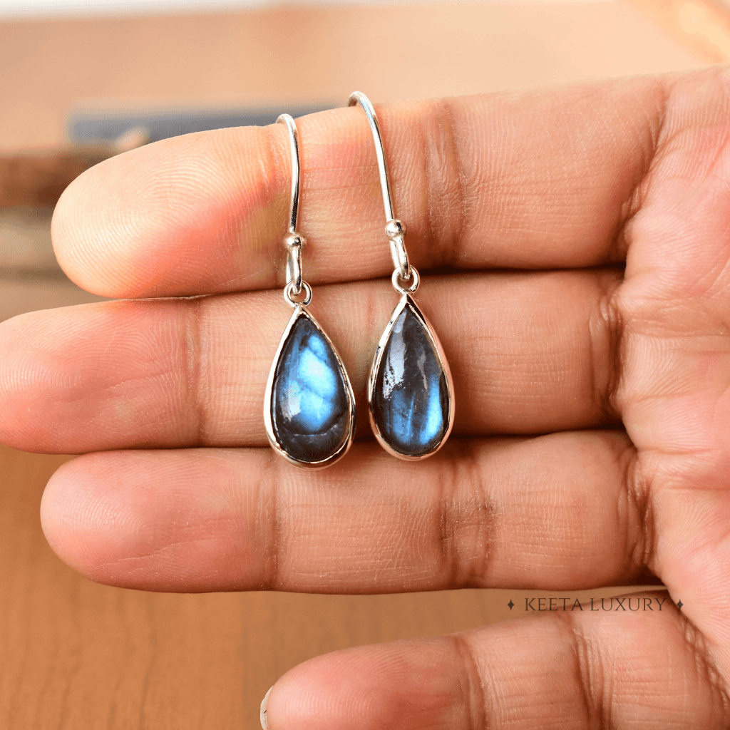 Teardrop Treasure - Labradorite Earrings -