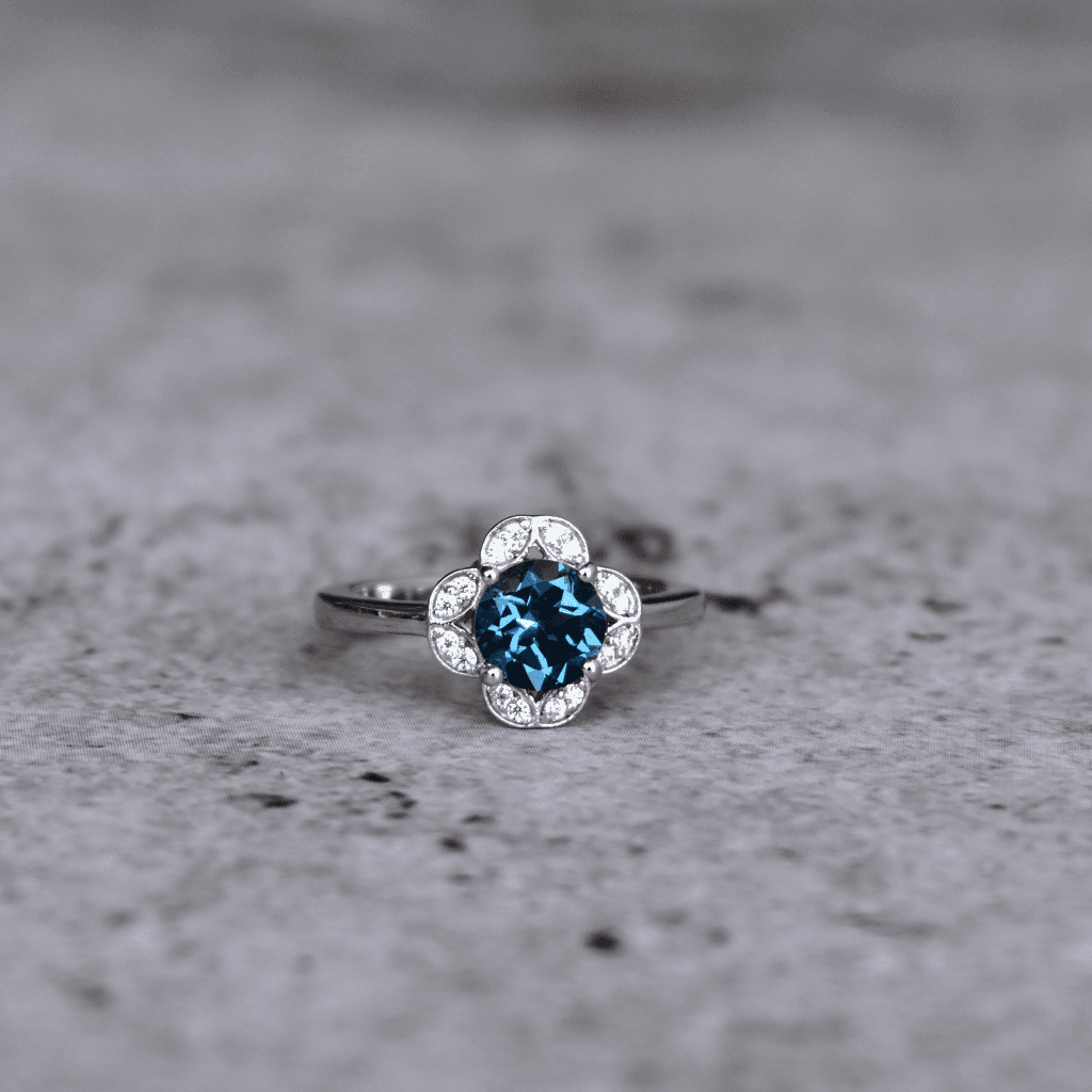 Timeless Charm - Blue Topaz Ring -