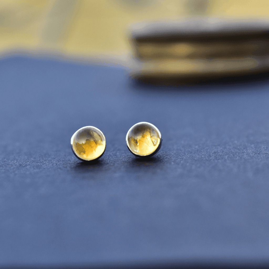 Tiny Star - Citrine Studs -