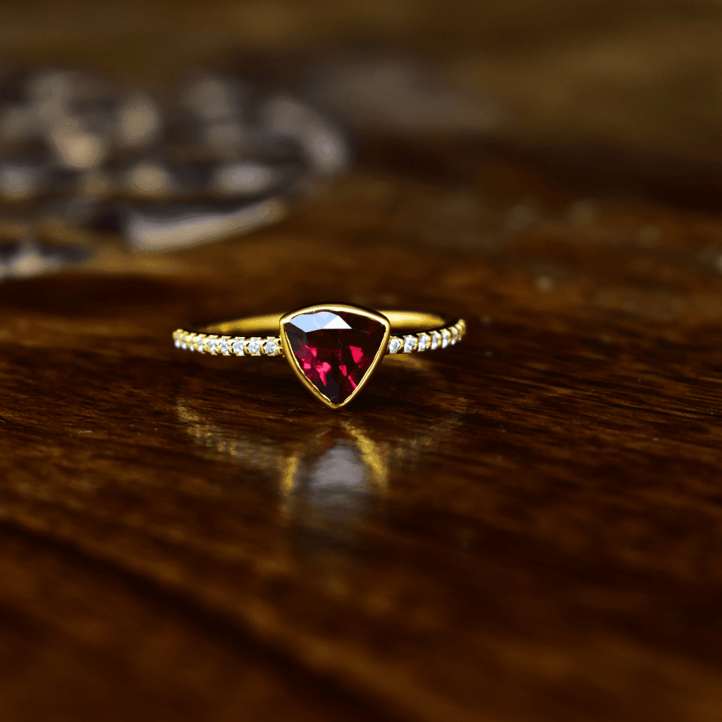 Trillion Tango - Rhodolite Garnet Ring -