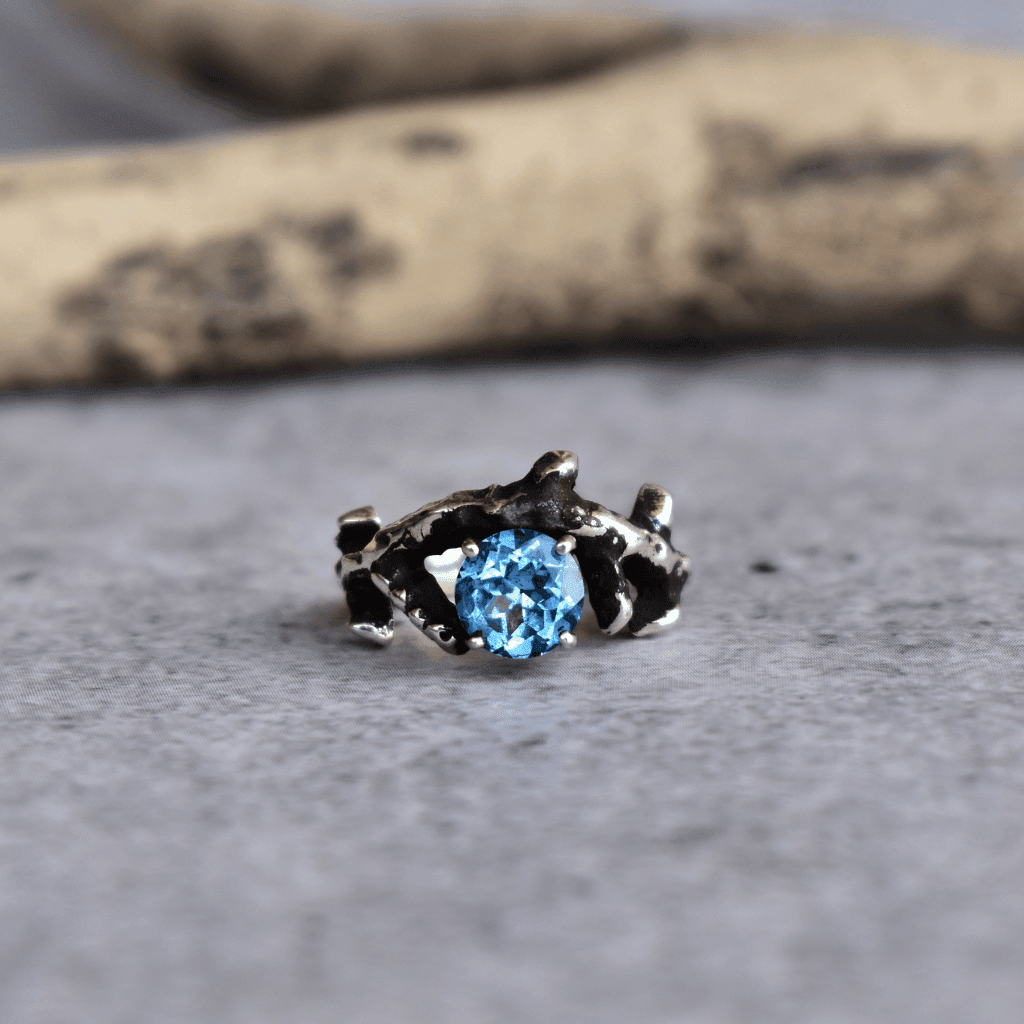 Twilight Twig - Blue Topaz Ring -