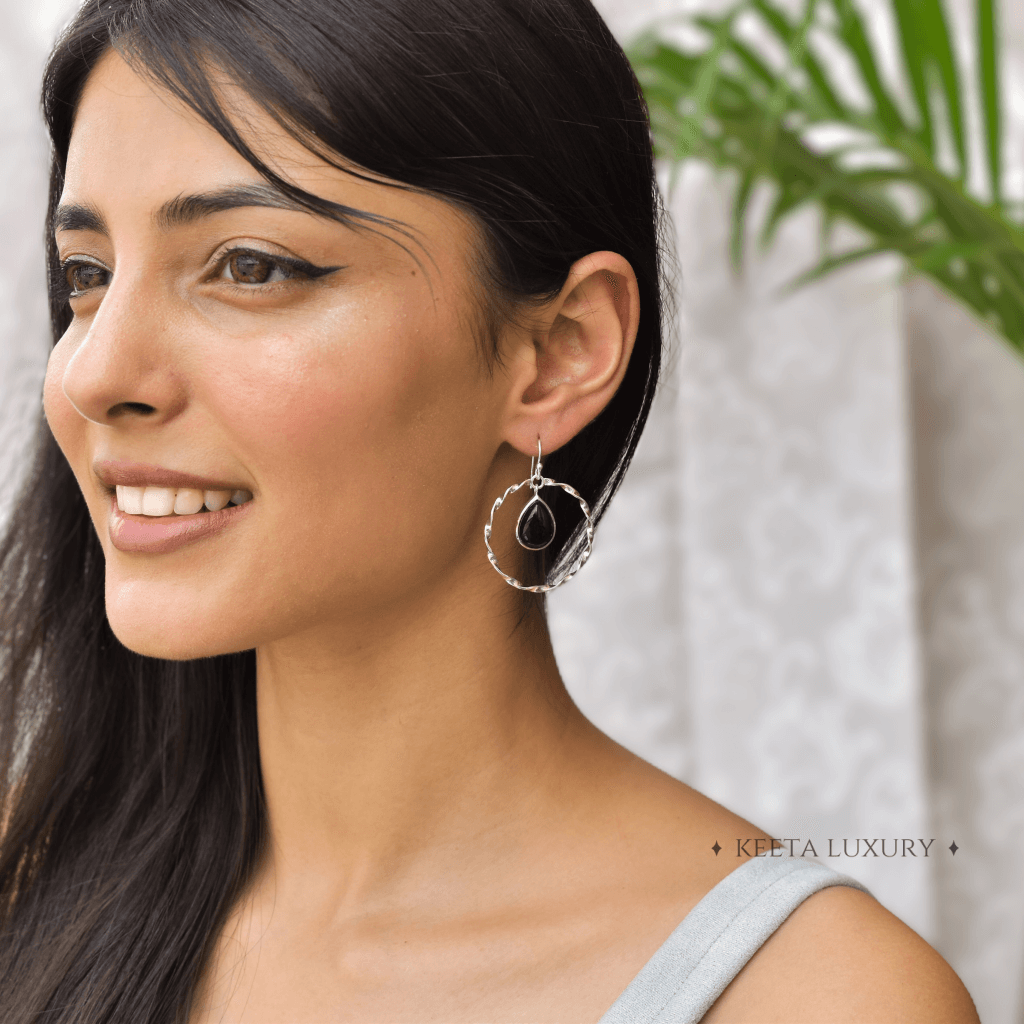 Twisted Elegance - Black Onyx Earrings -