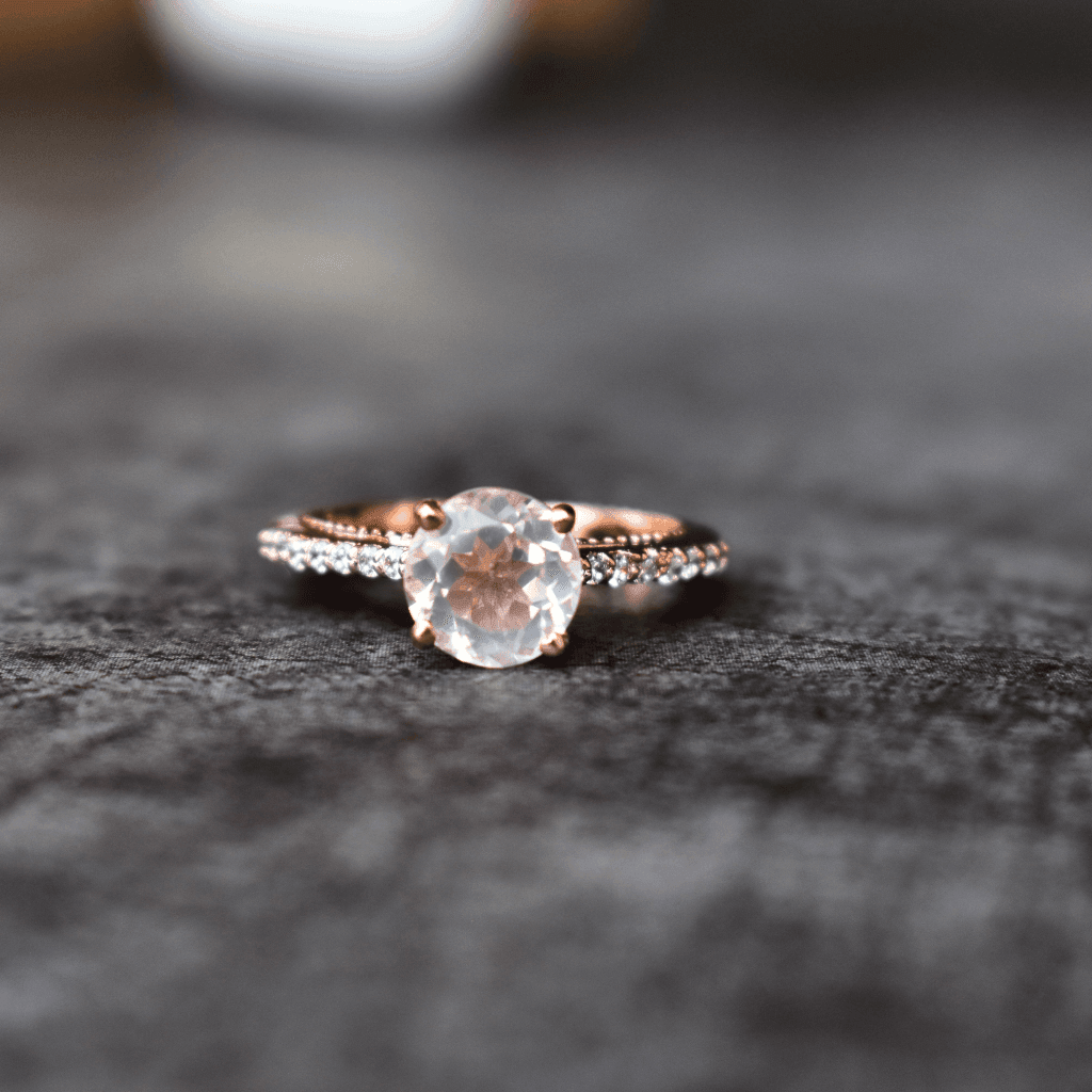 Vintage Blush Rose Quartz Ring - Main Image