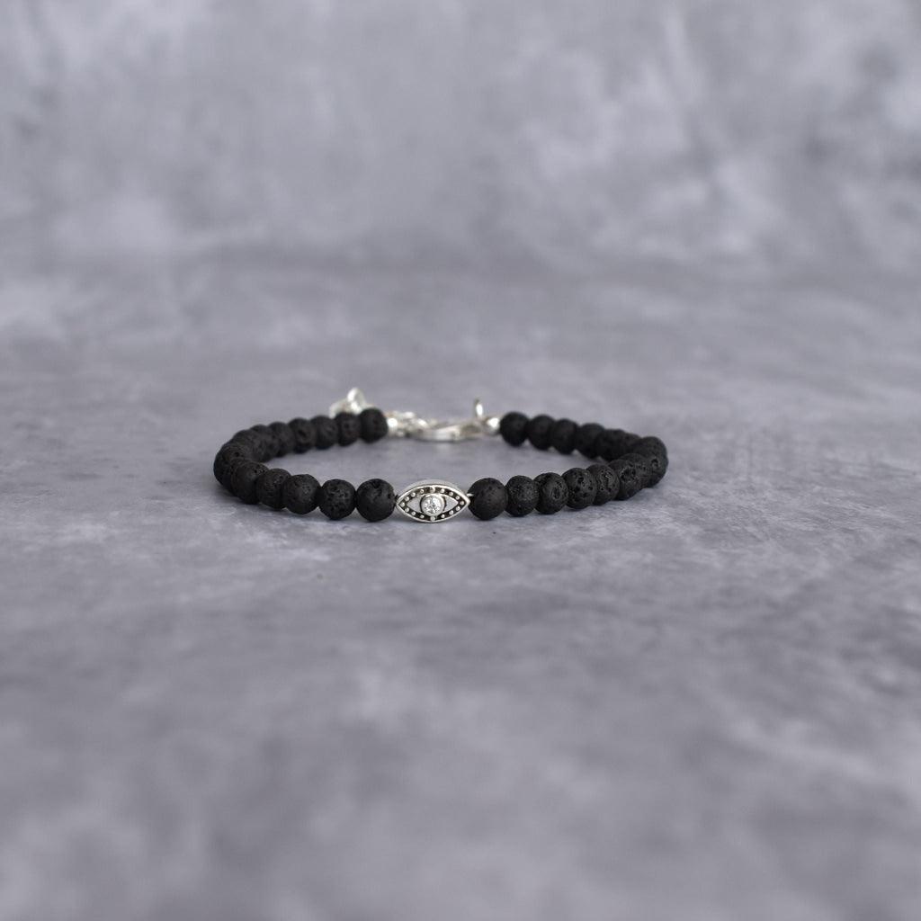 Warding Watch - Black Lava beaded Bracelets -