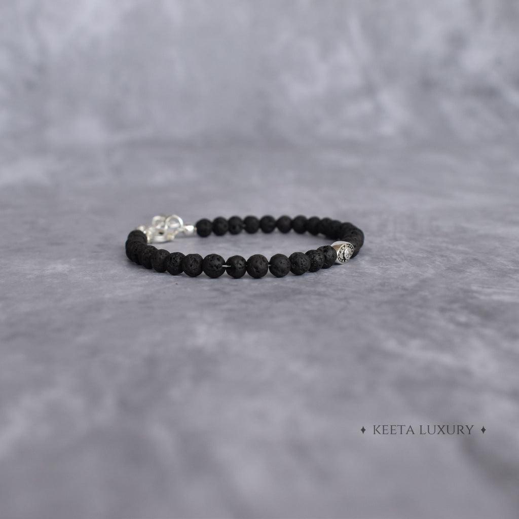 Warding Watch - Black Lava beaded Bracelets -
