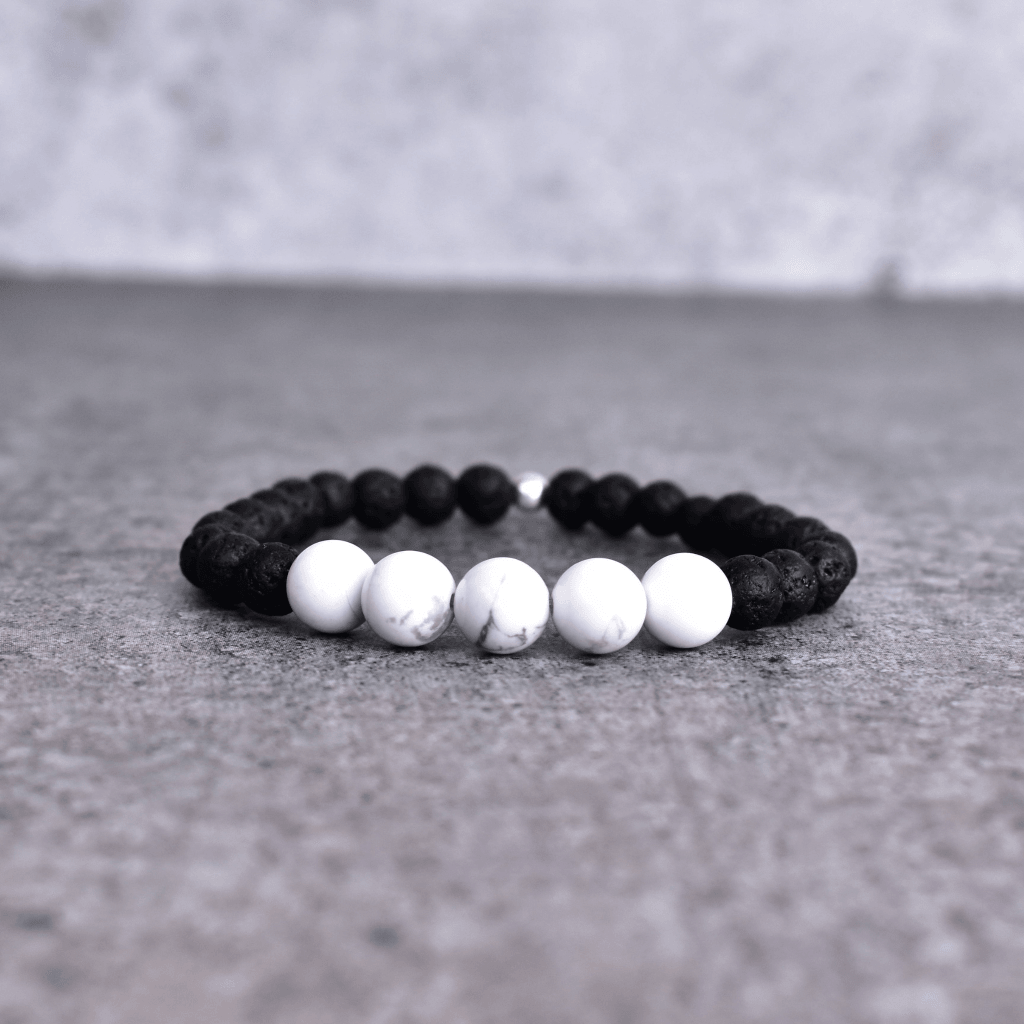 White Regency - Lava And Howlite Bracelets -