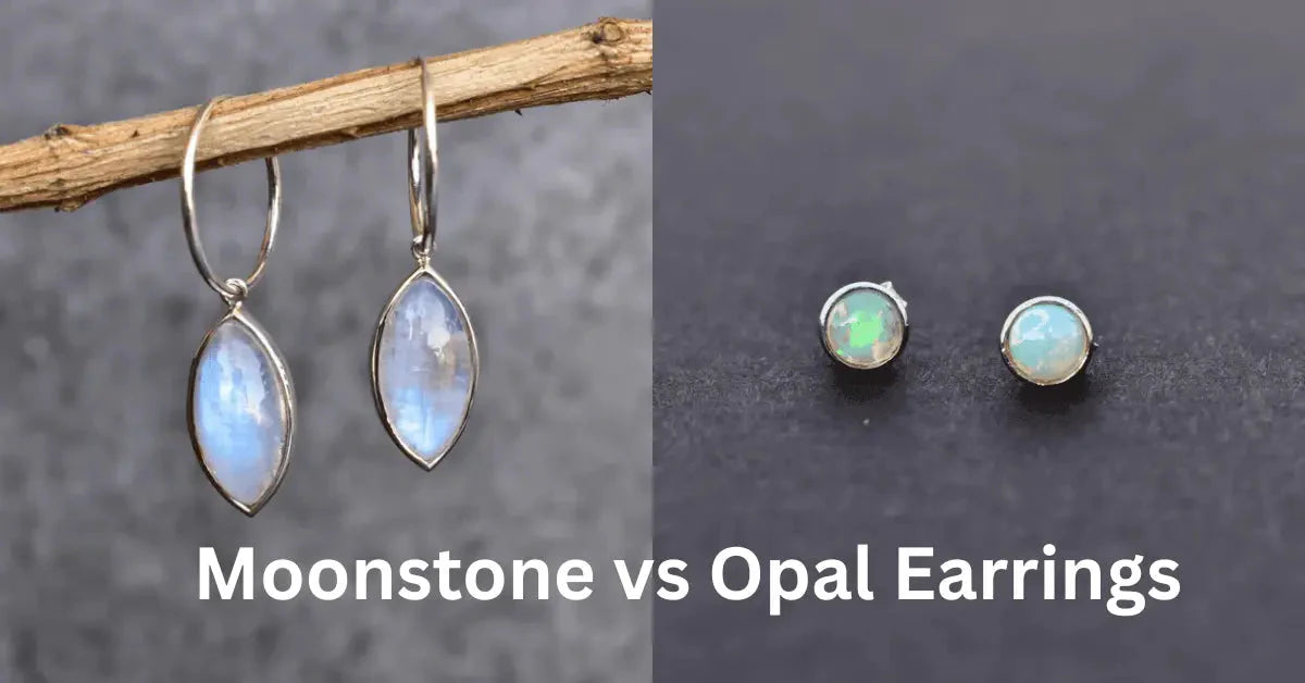 Moonstone vs Opal Earrings
