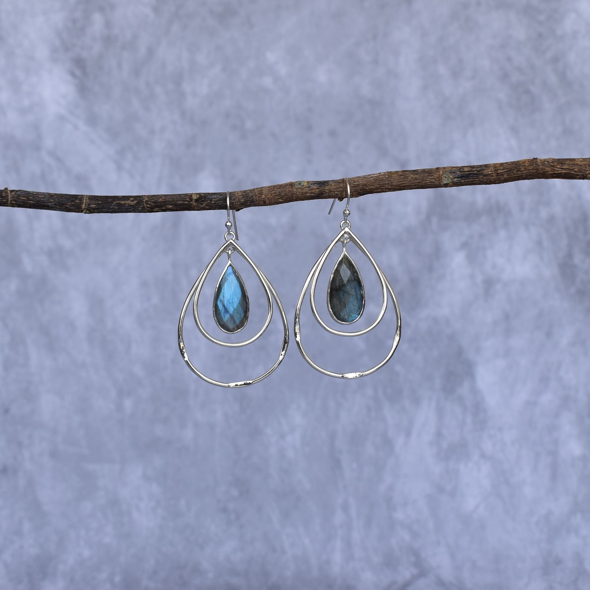 Pear-fect Bohemian - Labradorite Dangles