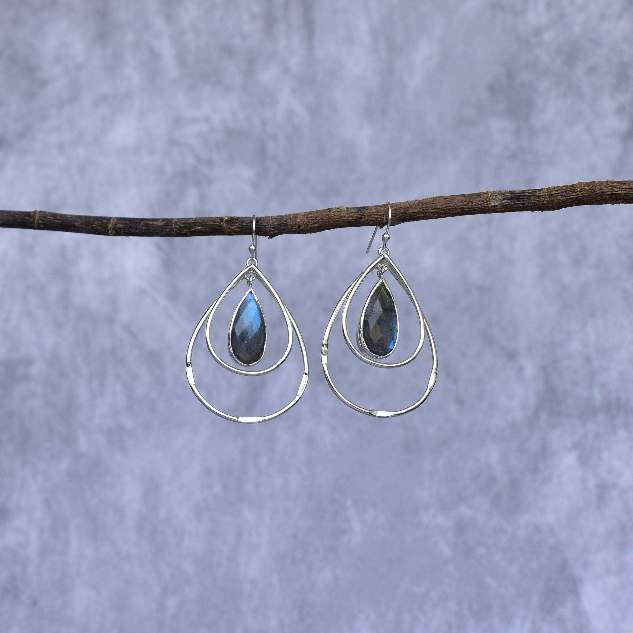 Pear-fect Bohemian - Labradorite Dangles