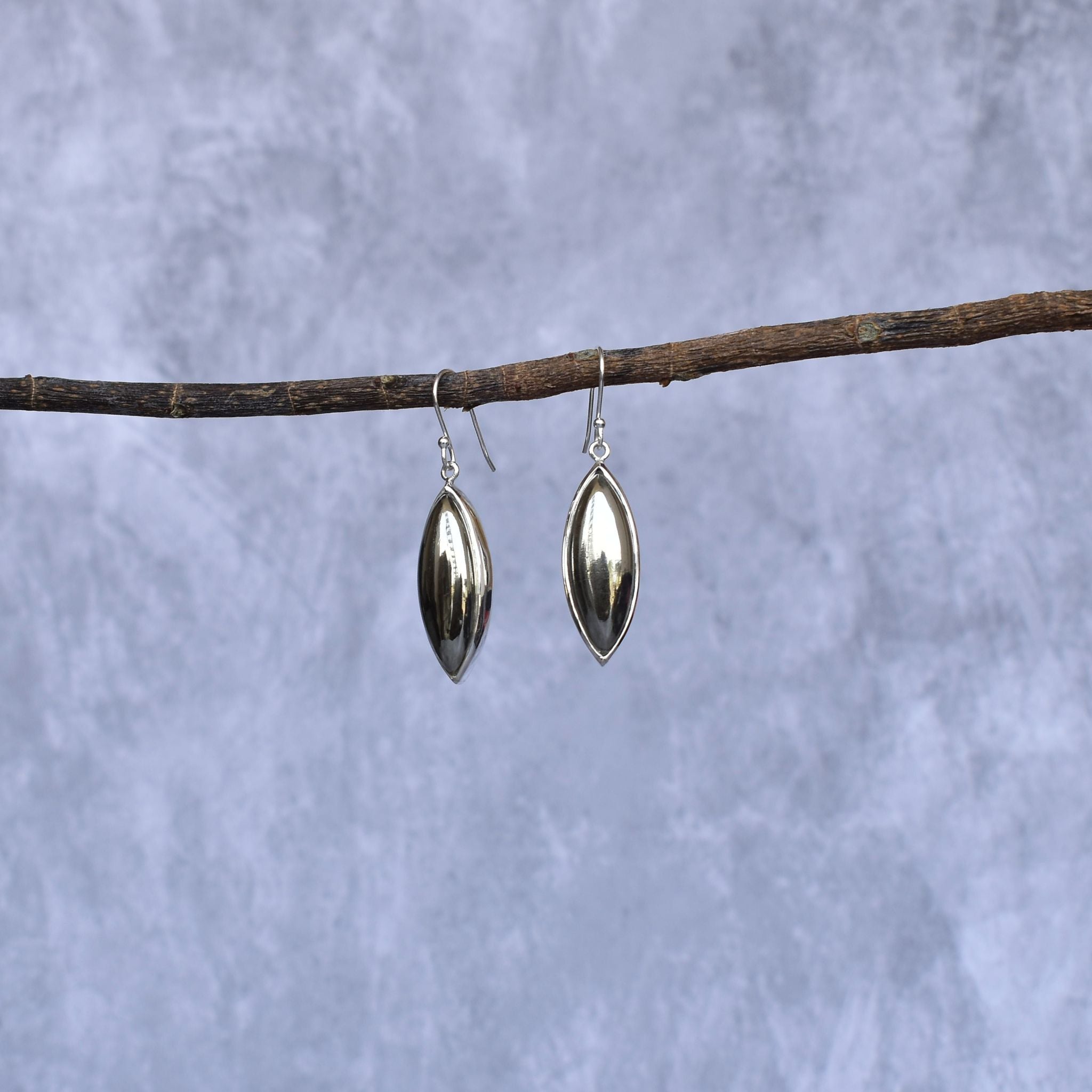 Elongated Glam- Pyrite Earrings