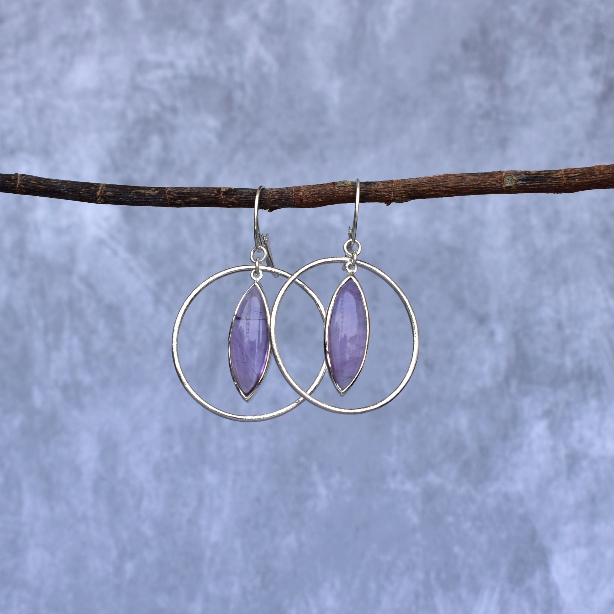 Hoop Glimmers - Amethyst Earrings