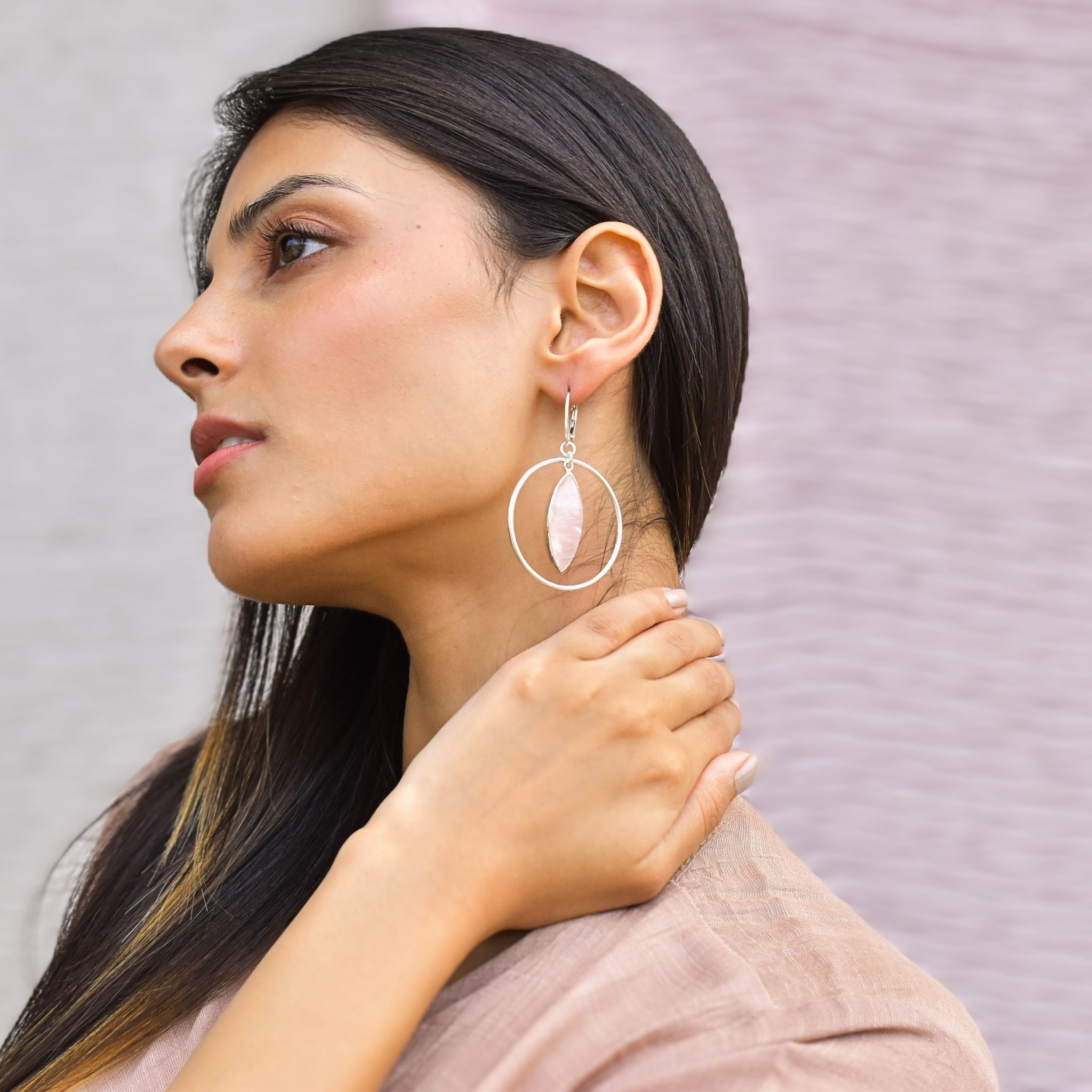 Hoop Glimmers - Moonstone Earrings