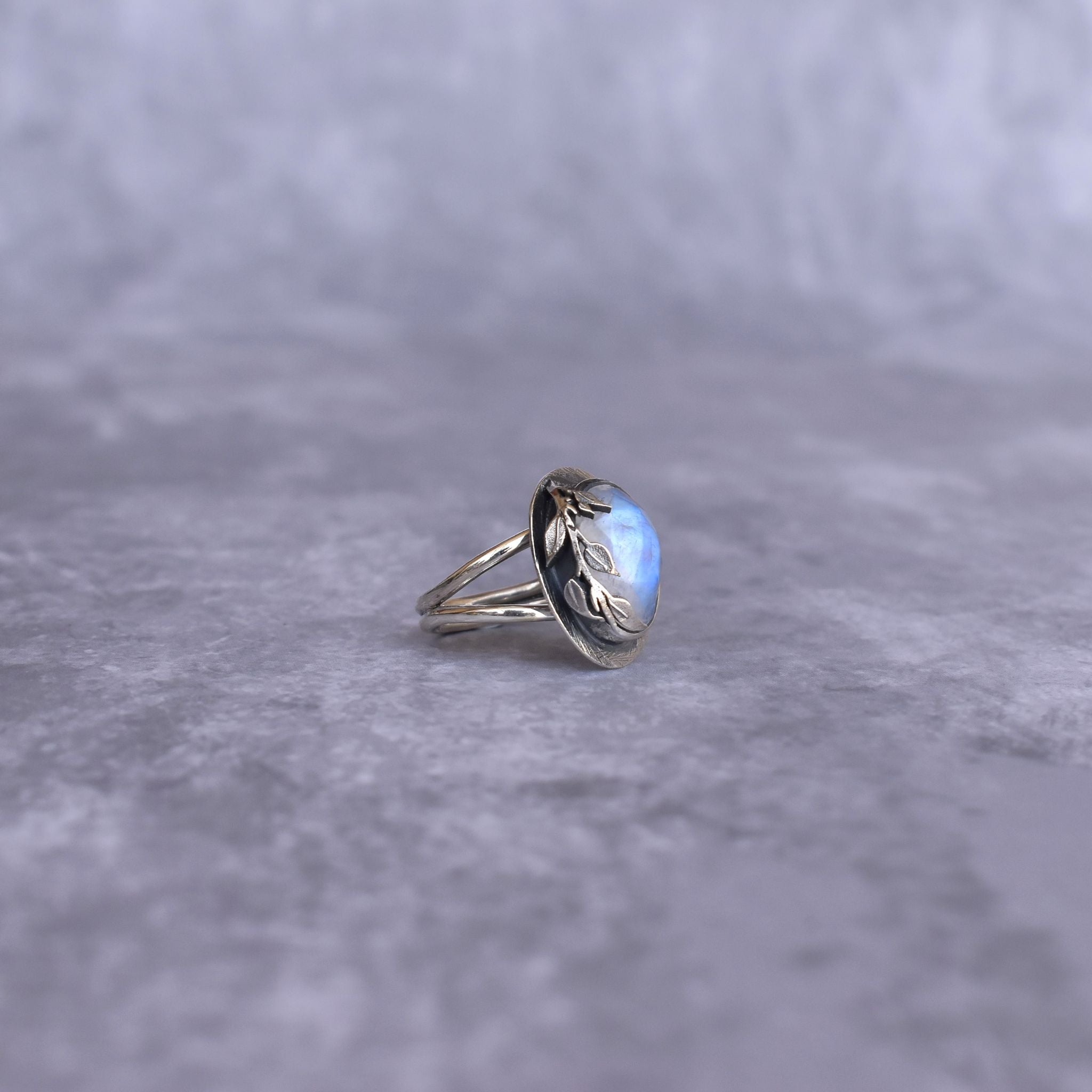 Celestial Leaf - Moonstone Ring
