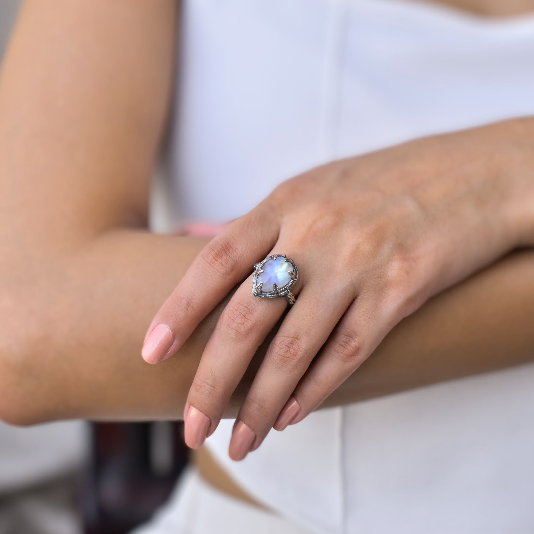 Twiggy Elegance - Moonstone Ring