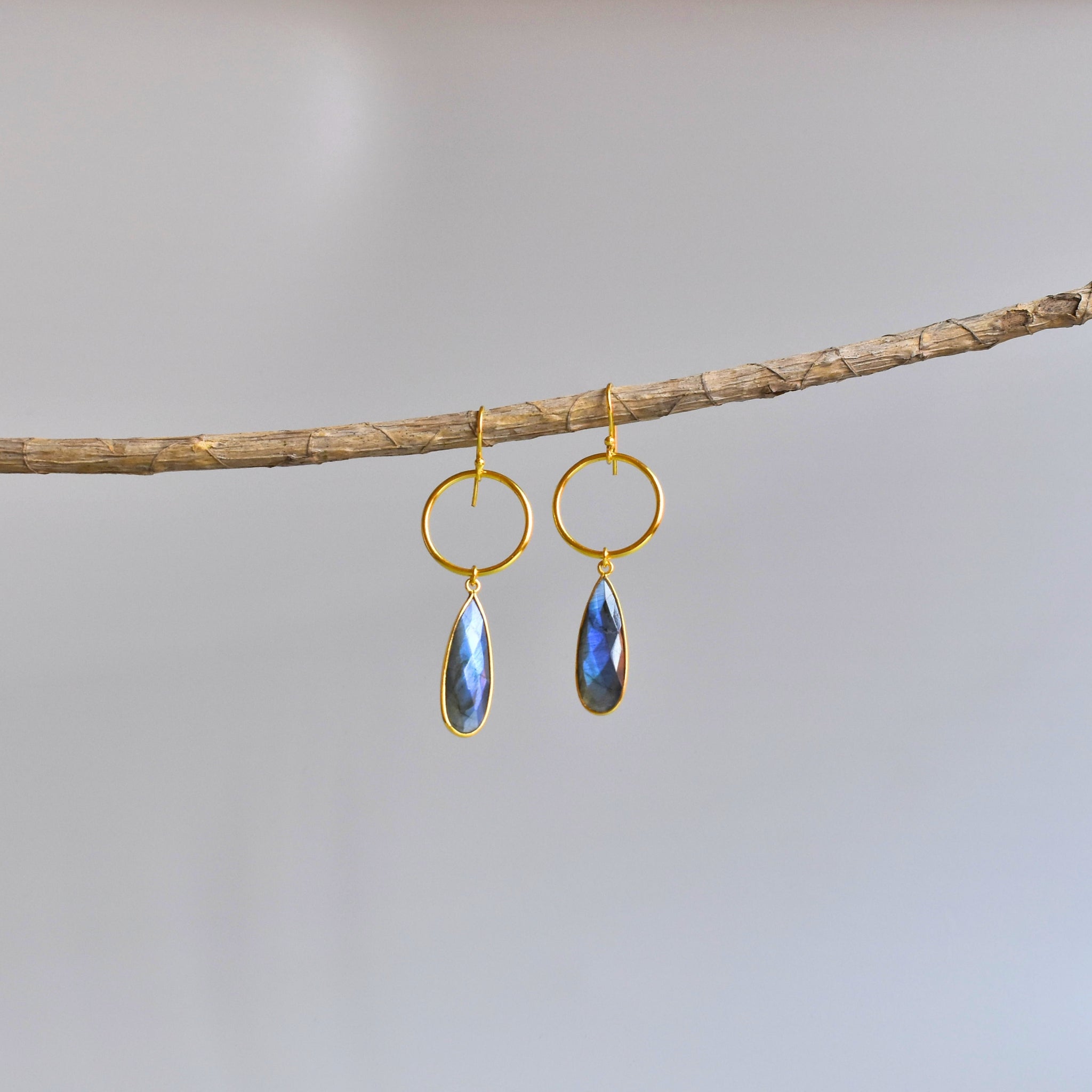 Echo Loops - Labradorite Earrings