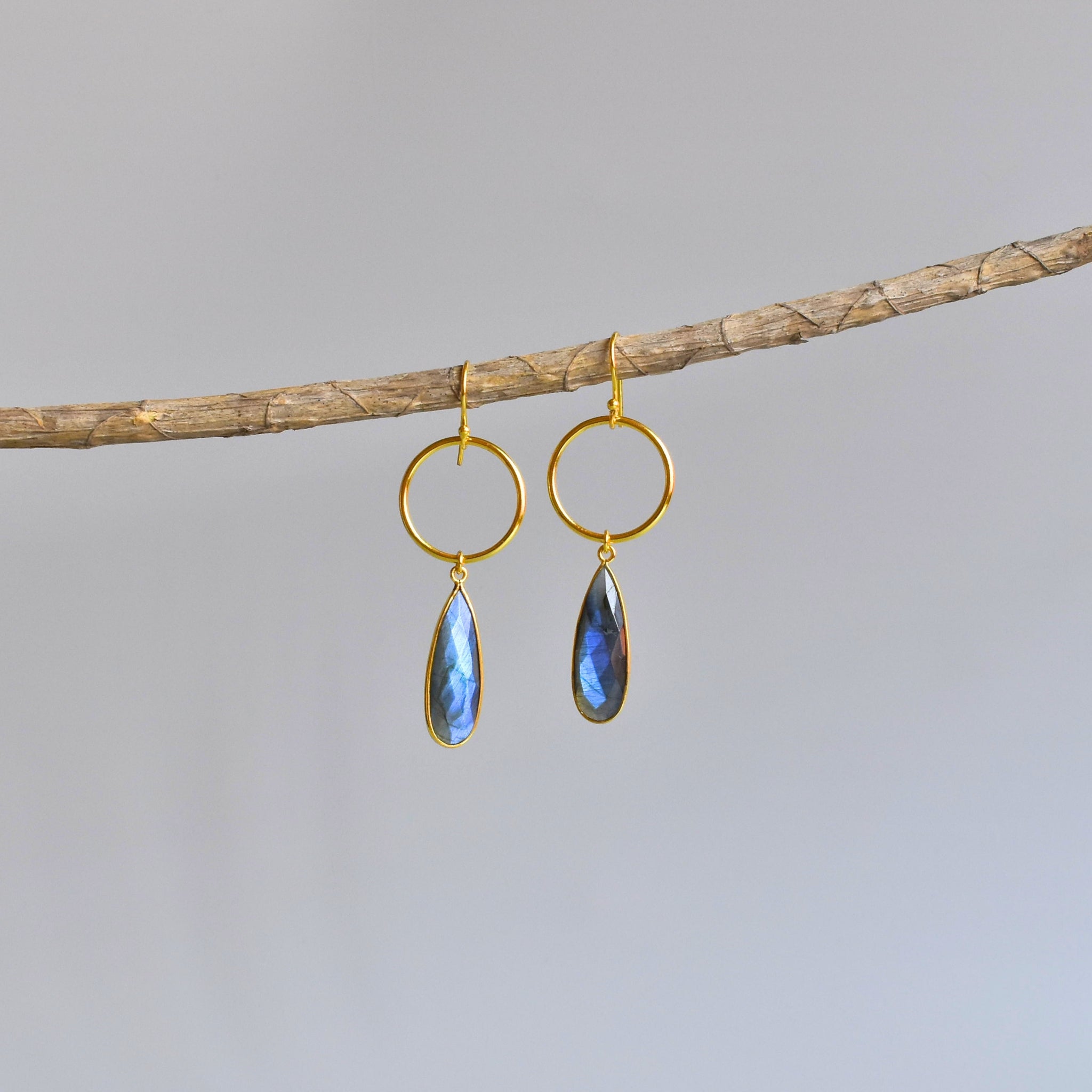 Echo Loops - Labradorite Earrings
