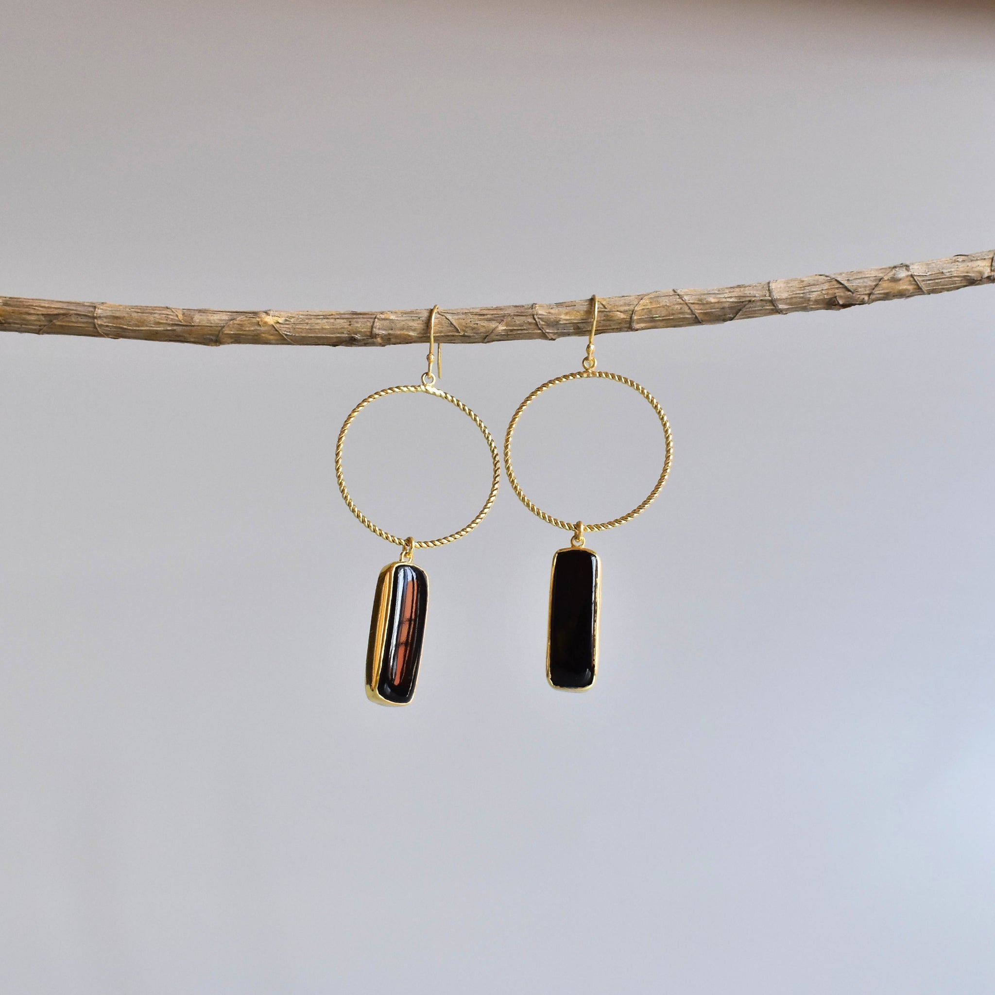 Artisan Bar - Black Onyx Earrings