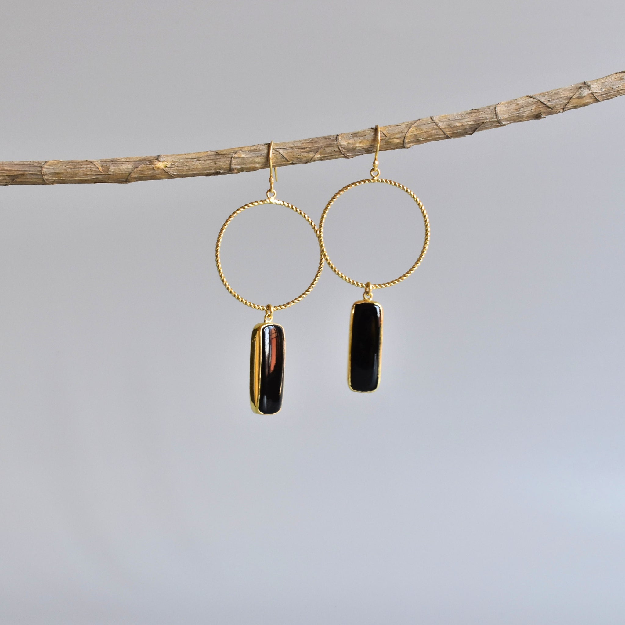 Artisan Bar - Black Onyx Earrings