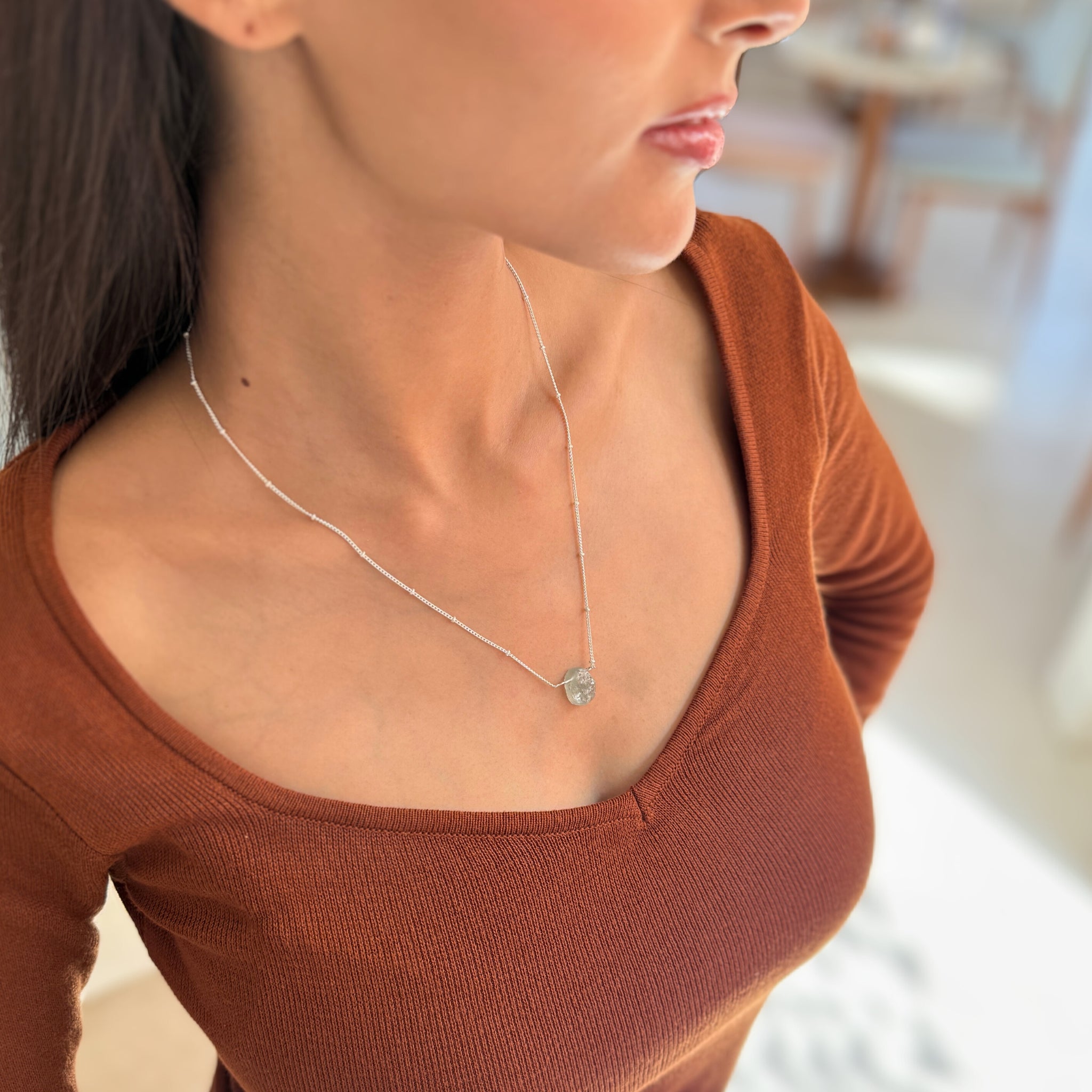 Raw beauty - Aquamarine necklace