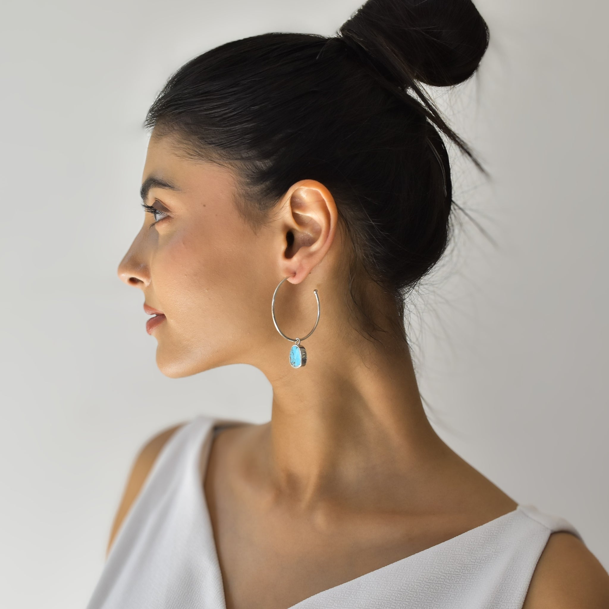 Gypsy Earth - Turquoise Hoop Earrings