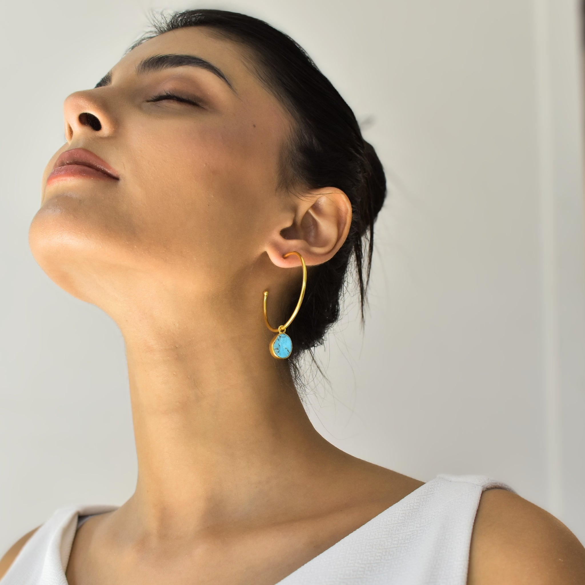 Gypsy Earth - Turquoise Hoop Earrings