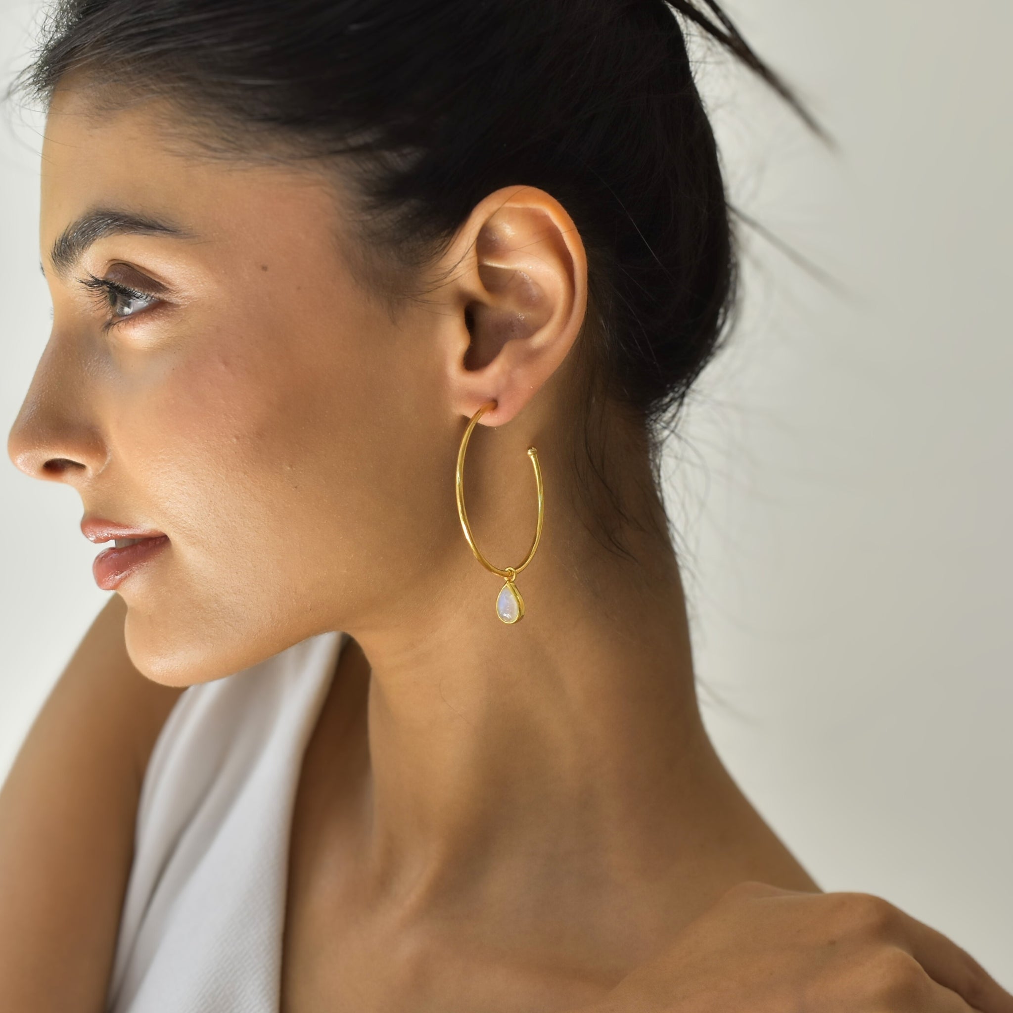 Canyon - Moonstone Hoop Earrings